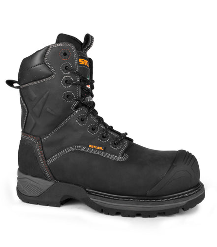 STC Rebel, Black | 8” Leather Work Boots | Waterproof Membrane