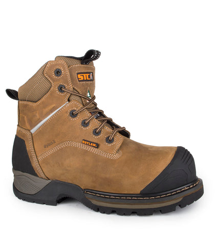 Canuck, Tan | Waterproof Nubuck leather 8" Work Boots | With Vibram